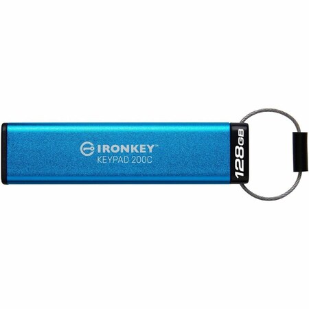 Kingston 128GB USB-C IRONKEY KEYPAD 200C, FIPS 140-3 LVL 3 PENDING AES-256 IKKP200C/128GB