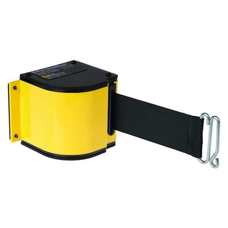 Lavi Industries Warehouse Adjustable Quick Mount Retractable Belt Barrier, Yellow, 18 ft Length, No Legend 50-3016U/YL/18/BK