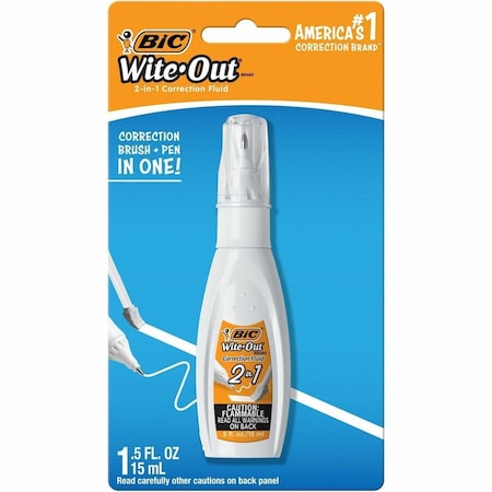 Bic Wite Out 2 in 1 Correction Fluid, 6PK WOPFP11