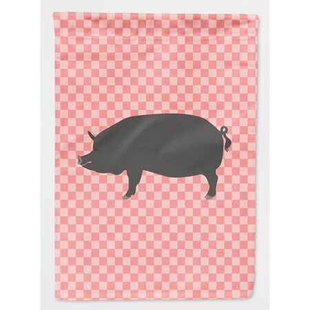 Carolines Treasures Berkshire Pig Pink Check Garden Flag BB7933GF