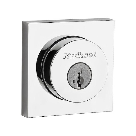 Kwikset Single Cylinder Deadbolt, 1" L Throw, Zinc 158-SQT-26-SMT-6AL-STRKP-K3