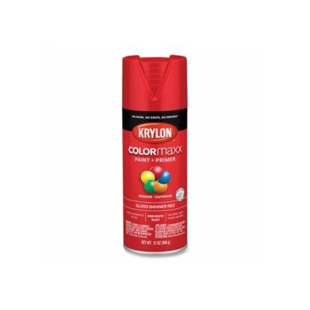 Krylon Industrial COLORmaxx, Paint + Primer Spray Paint, 12 oz, Banner Red, Gloss, 6PK 425-K05503007