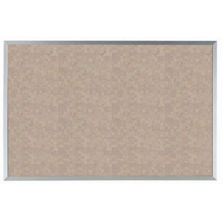 Aarco VIC Cork Bulletin Board w/ a Clear Satin Anodized Al Frame, Blanched Almond 24''Hx36''W DW2436186