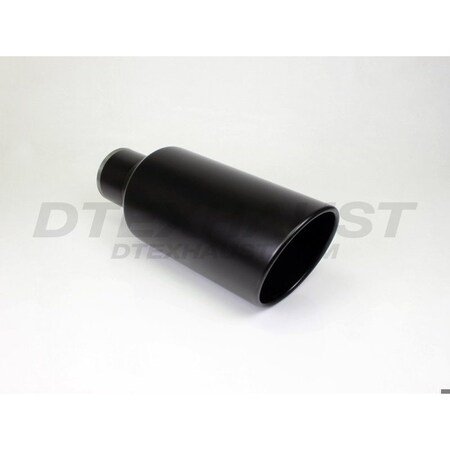 Different Trends BLACK POWDER COATED 7IN ROLLED SLANT 18IN BLK EXHAUST TIP 4.00IN ID / Q9-407018RBK