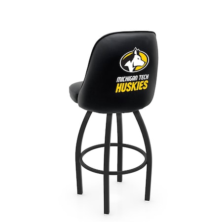 Holland Bar Stool Co Logo Grizzly Michigan Tech 25 in. Swivel Counter Stool with Black Wrinkle Finish L048
