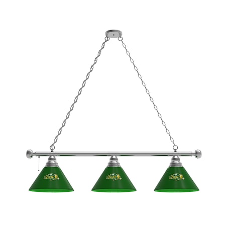 Holland Bar Stool Co North Dakota State 3 Shade Billiard Light, Green Shades, Chrome Fixture BL3CHNDakSt-G