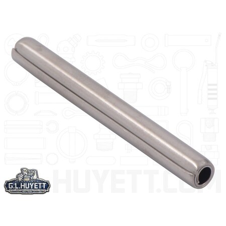 Huyett Coiled Spring Pin, Standard Duty, Nickel Plated 302/304 SS, 0.188 in Dia x 1.750 in Length SPC3P-187-1750