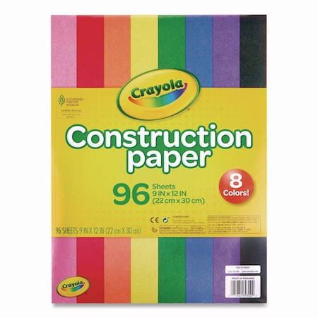 Crayola Construction Paper, 9 x 12, Assorted Colors, 96PK 99-3000