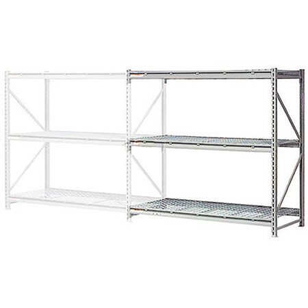 Global Industrial 3 Level, Extra HD Bulk Storage Rack, Wire Deck, Add On, 60"W x 48"D x 120"H 504511
