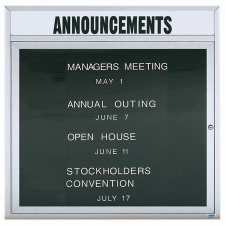 Aarco Outdoor Enclosed Directory w/ Al Frame Header, Clear Satin Anodized Finish, 36''Hx36''W OADC3636H