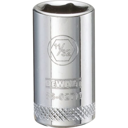 Dewalt Socket, 1/4 in Hex Drive, 11/32 in, 6 pt DWMT86027OSP