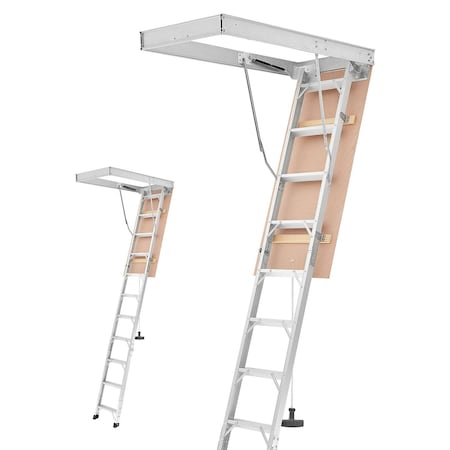 Vevor Aluminum Attic Ladder Folding Retractable Loft Stairs 9.8'-10.3' Ceiling A9