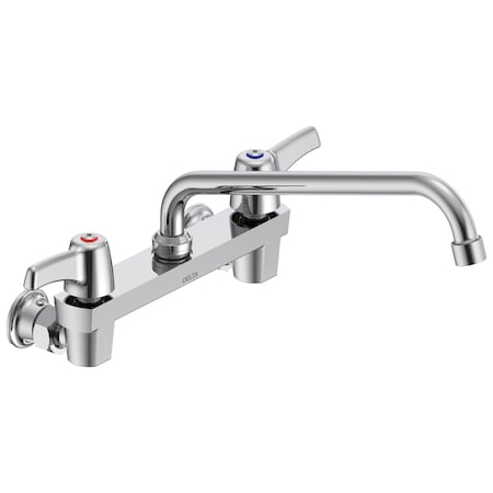 Delta Commercial 28C3 / 28C4 / 28C6 Two Handle 8 In Wallmount Service Sink Faucet In Chrome 28C4443