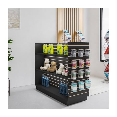 Specialty Store Services Black Slatwall Gondola H-Display, 4 Ft. Wide 3433BK