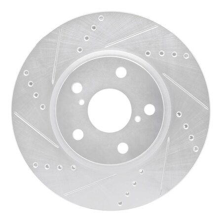 Dynamic Friction Co DFC Brake Rotor - Drilled and Slotted - Silver 631-75013D