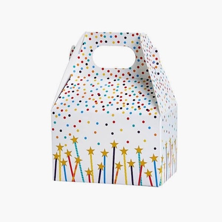 Nashville Wraps Confetti and Stars Mini Gable Box, 4x2.5x2.5, 6PK CSMGB