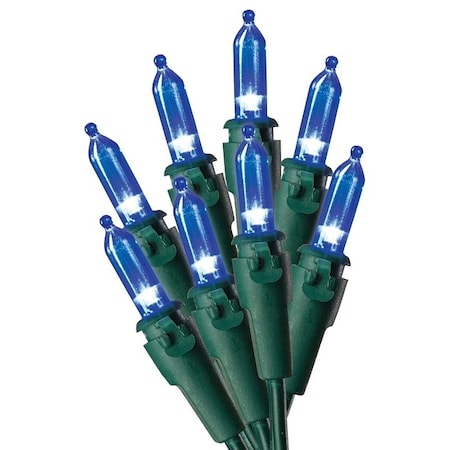 Hometown Holidays Light Set, Christmas, 120 V, 4.8 W, 50-Lamp, LED Lamp, Blue Lamp, 13.58 ft L U10E406E