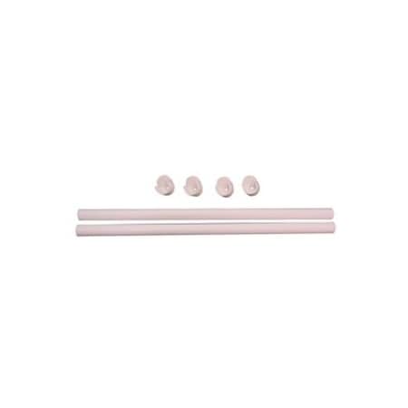 Easy Track 24in Wardrobe Rods with Ends, White, 2PK RR1024