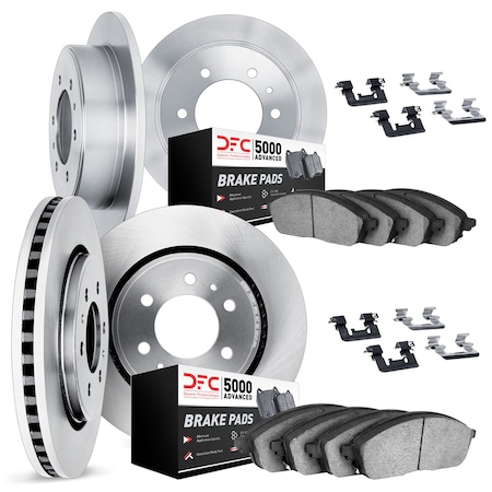 Dynamic Friction Co DFC Brake Rotor with 5000 Brake Pads and Hardware Kit 6514-67028