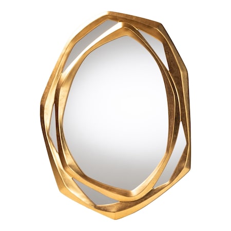 Baxton Studio Halen Antique Goldleaf Accent Wall Mirror 255-14115-ZORO