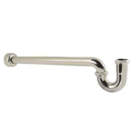 Kingston Brass 1-1/4, or 1-1/2 x 1-1/2 in. P-Trap with Box Flange, 24 in. Length, 18 Gauge, Polished Nickel CC9246