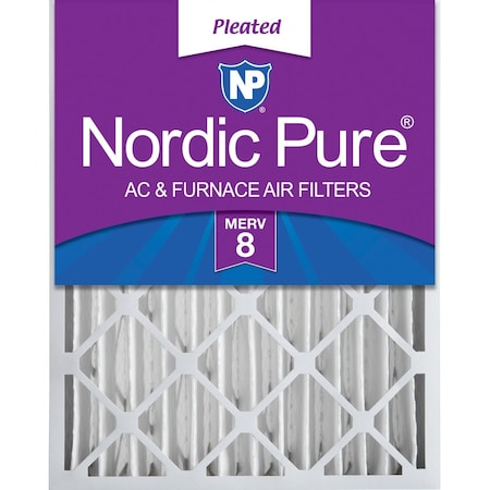 Nordic Pure 24x24x4 Pleated Air Filter, High Capacity, Electrostatically Charged Synthetic Media, MERV 8 24x24x4M8-1