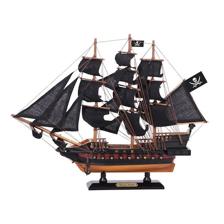 Handcrafted Model Ships 12 x 3 x 15 in. Wooden Black Pearl Black Sails Limited Model Pirate Ship Black-Pearl-15-Lim-Black-Sails