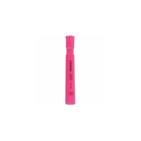 Universal Highlighter, Chisel Tip, Fluorescent Pink 12PK UNV08865