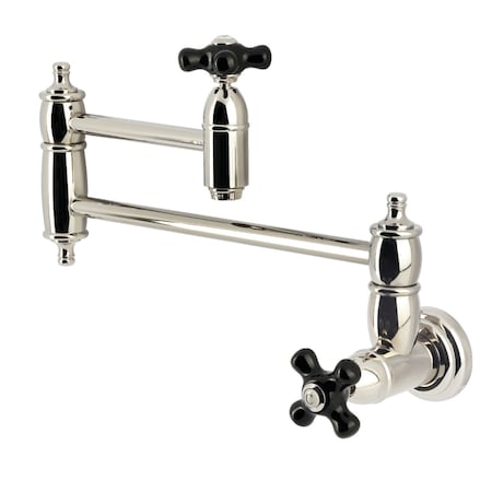 Kingston Brass Wall Mount Pot Filler Faucet, Polished Nickel KS3106PKX