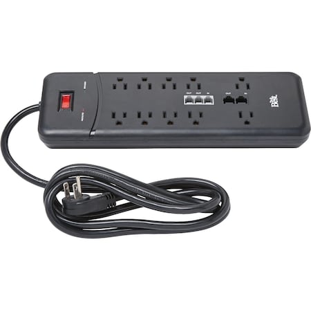 Do It Best 10-Outlet 3000J Black Surge Protector Strip with Phone Line Protection & 6 Ft. Cord LTS-10PS-A/A14