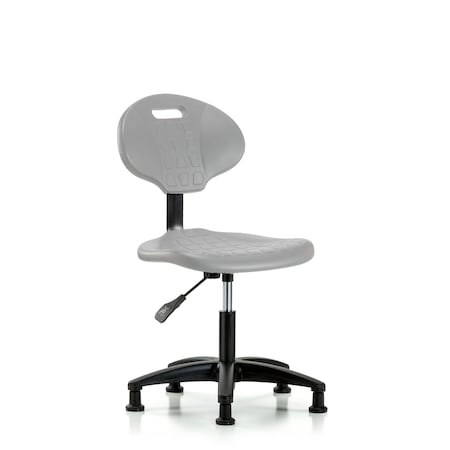 Blue Ridge Ergonomics Erie Polyurethane Chair - Desk Height with Stationary Glides in Gray Polyurethane TPDHCH-RG-A0-RG-GRY