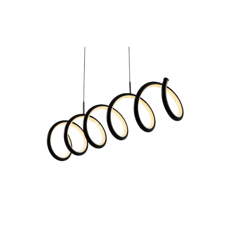 Jonathan Y Ali 31" Dimmable Adjustable Integrated LED Metal Linear Pendant, Black JYL7024B