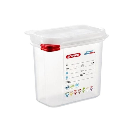 Araven Food Pan With Airtight Lid 1/9 Size 6" D 03022