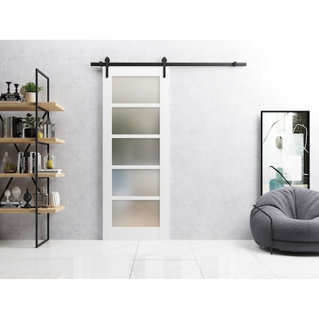 Sartodoors Pocket Interior Door, 30" x 96", Black QUADRO4002BD-B-WS-18