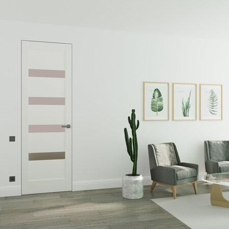 Sartodoors Hidden Door White 24x96 Solid Core Modern Interior QUADRO4113MF-WS-24x96-LH-O