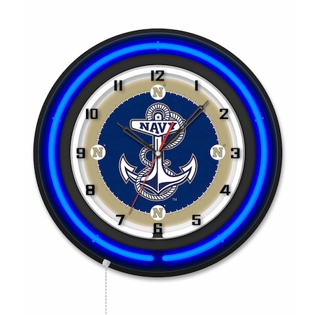 Holland Bar Stool US Naval Academy 19 Double Neon Wall Clock Clk19BK