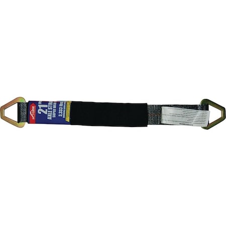 Ancra Mfg Axle Strap, 2 in W, 21 in L, PVB, Black, 3333 lb, D-Ring End Fitting 30AS21-BK