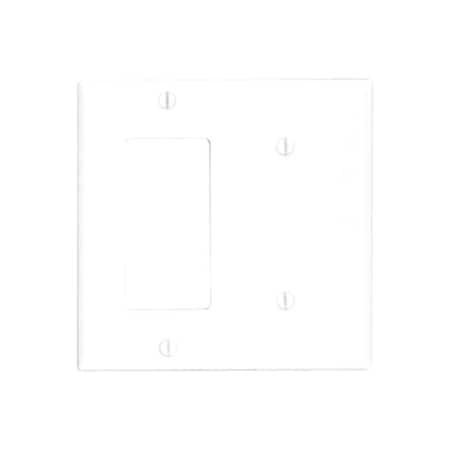 Leviton Combination Wallplate, Standard Size, Gang 2, White 80708-W