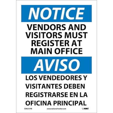 Nmc Notice Register At Main Office Sign - Bilingual, ESN377PB ESN377PB