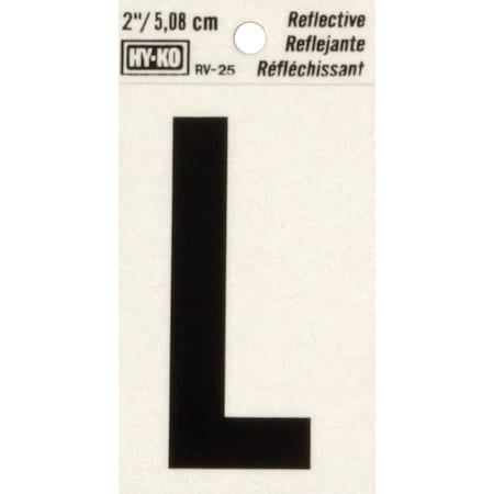 Hy-Ko Vinyl 2'' Reflective Adhesive Letter L RV-25/L