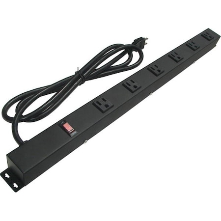 E-Dustry Power Strip, Surge, SJT, 5-15R, 5-15P, 6 ft., Black EPS-20661