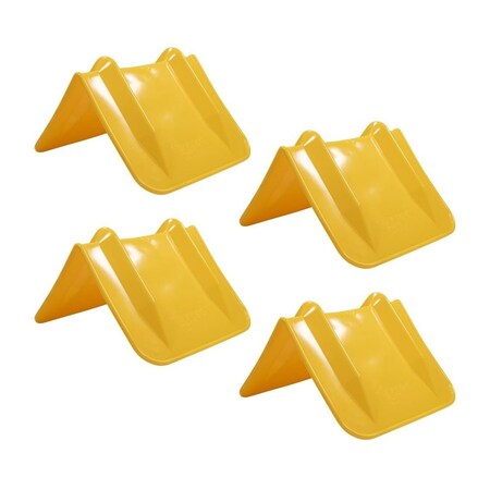 Mytee Products 4 Pack 8inx8inx12in Yellow Flatbed Corner Protector Edge Guard for Tie-Down Strap, 4PK PCPVB12Yx4