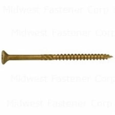 Midwest Fastener SaberDrive Deck Screw, #10 Thread, 3-1/2in L, Serrated Thread, Bugle Head, Star Drive, Type 17 Point, Stl 50747