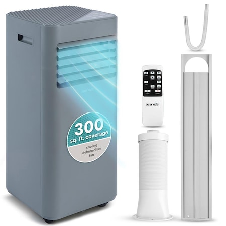 Serenelife Portable AC 8000 BTU, 3-in-1 Cooling, Dehumidifier And Fan Modes, Compact Standing Air Conditioner SLPAC184S