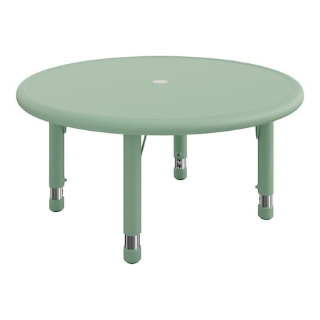 Flash Furniture Commercial Plastic Adjustable Height Classroom Activity Table-Sage, 33 in RD YU-YCX-007-2-ROUND-TBL-SAGE-GG