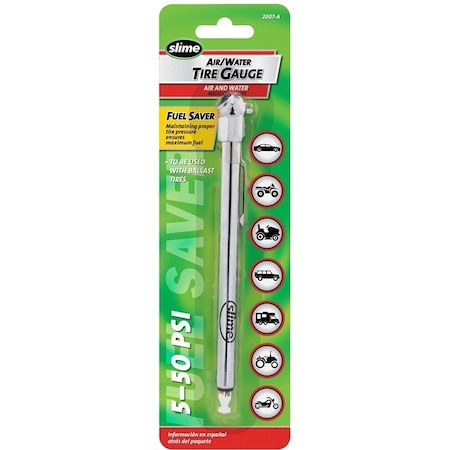 Slime Pencil Tire Gauge, 5 to 50 psi 2007-A