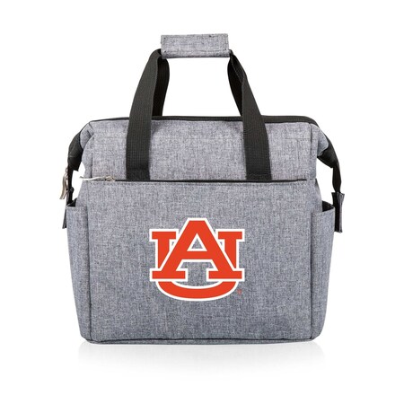 Picnic Time Family Of Brands NCAA Auburn Tigers On The Go Lunch Bag Cooler - Soft Cooler Lunch Box, Heathered Gray 510-00-105-044-0