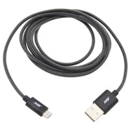 Mobilespec 5 ft. Micro to USB Charge And Sync Fishnet Cable - Black MBS06110