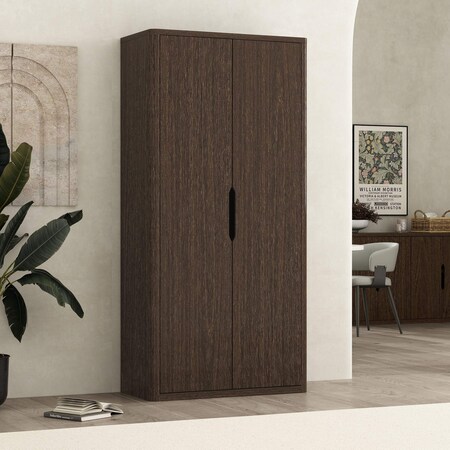 Manhattan Comfort Rivington 38in Bookcase Cabinet in Walnut BC004-BR