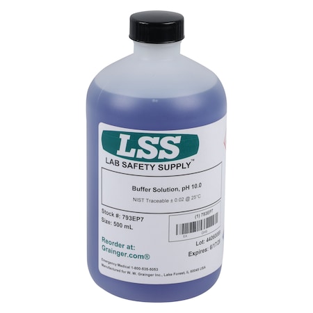 Zoro Select Blue Buffer Solution, pH 10.00, 500mL 793EP7